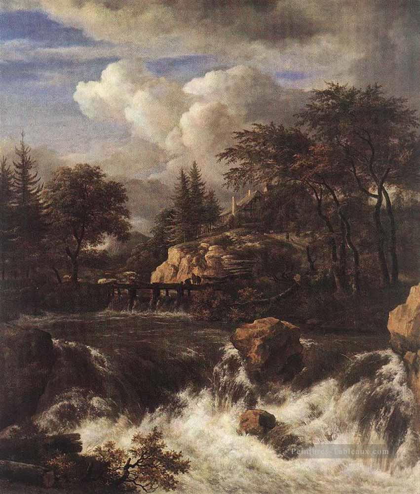 Chute d’eau dans un paysage rocheux Jacob Isaakszoon van Ruisdael Peintures à l'huile